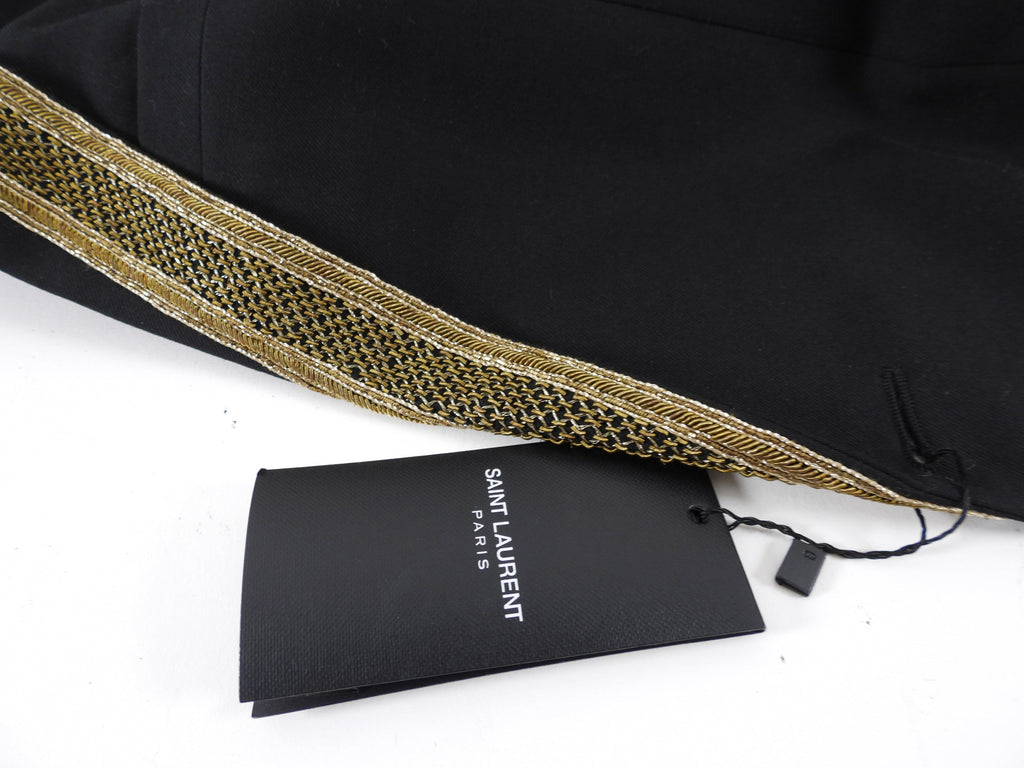 Saint Laurent Black Blazer with Gold Metallic Embroidery - 6