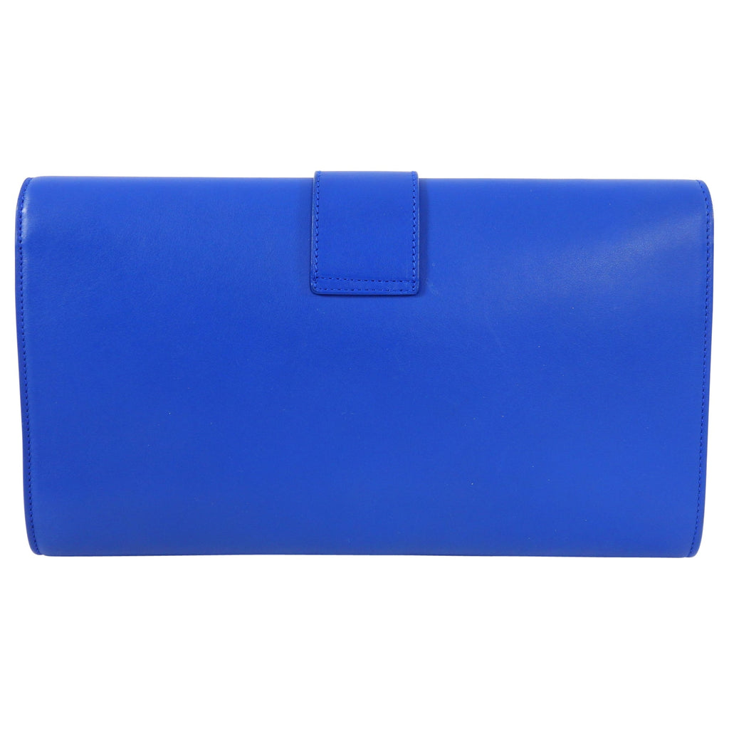 YSL Saint Laurent Electric Blue Classic Y Ligne Clutch Bag