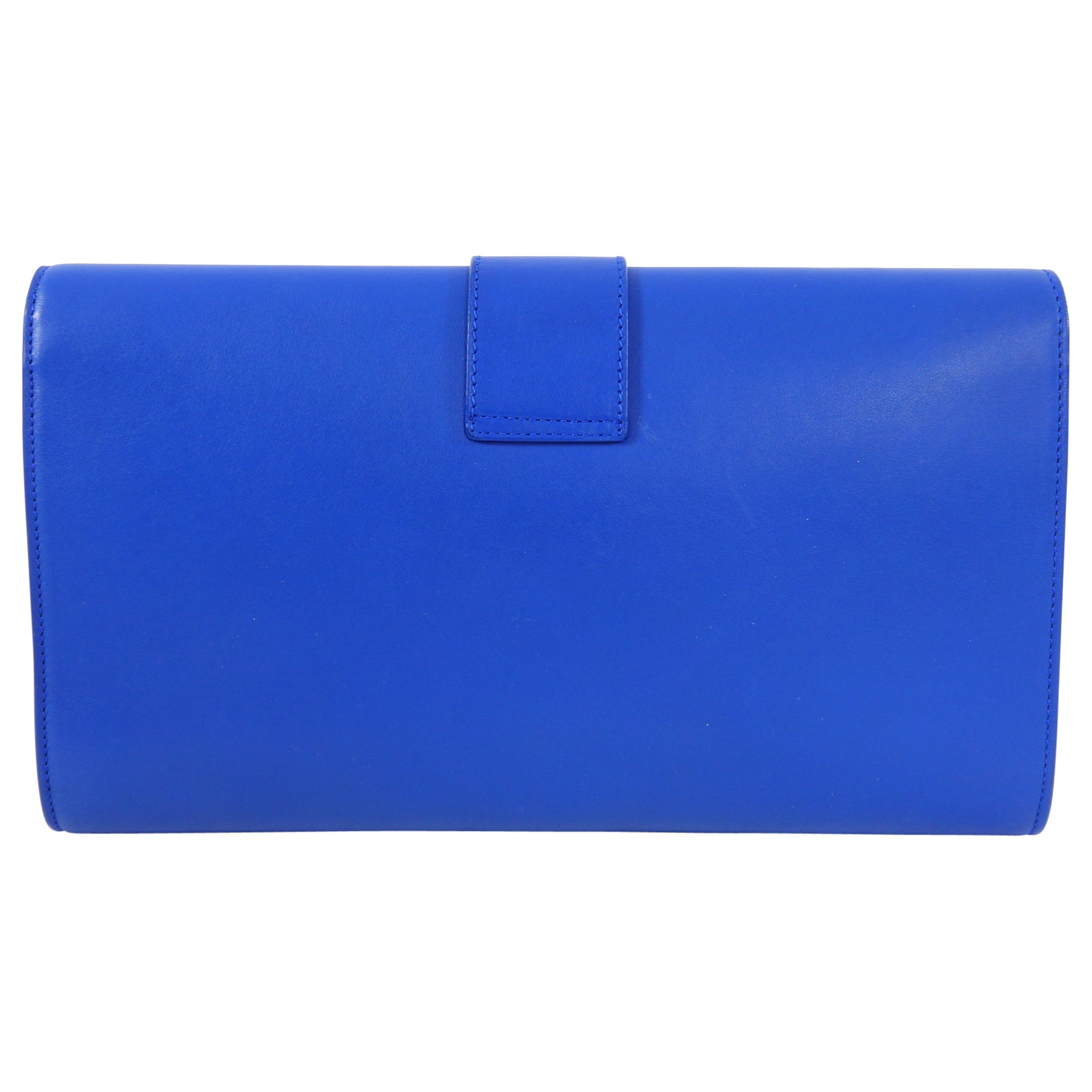 YSL Saint Laurent Electric Blue Classic Y Ligne Clutch Bag