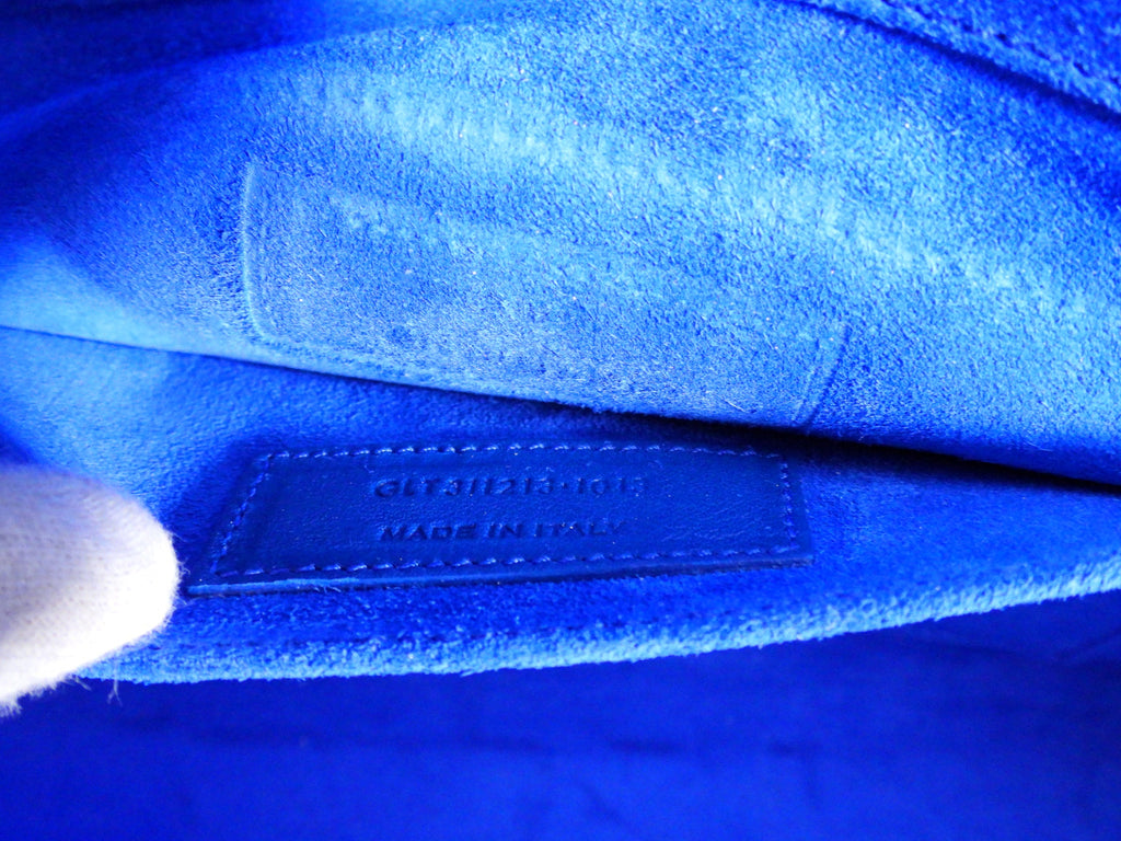 YSL Saint Laurent Electric Blue Classic Y Ligne Clutch Bag
