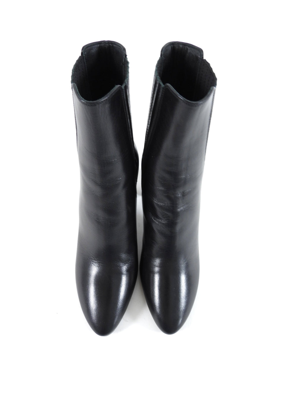 Saint Laurent Black Smooth Leather Lou 75 Block Heel Ankle Boots - 6