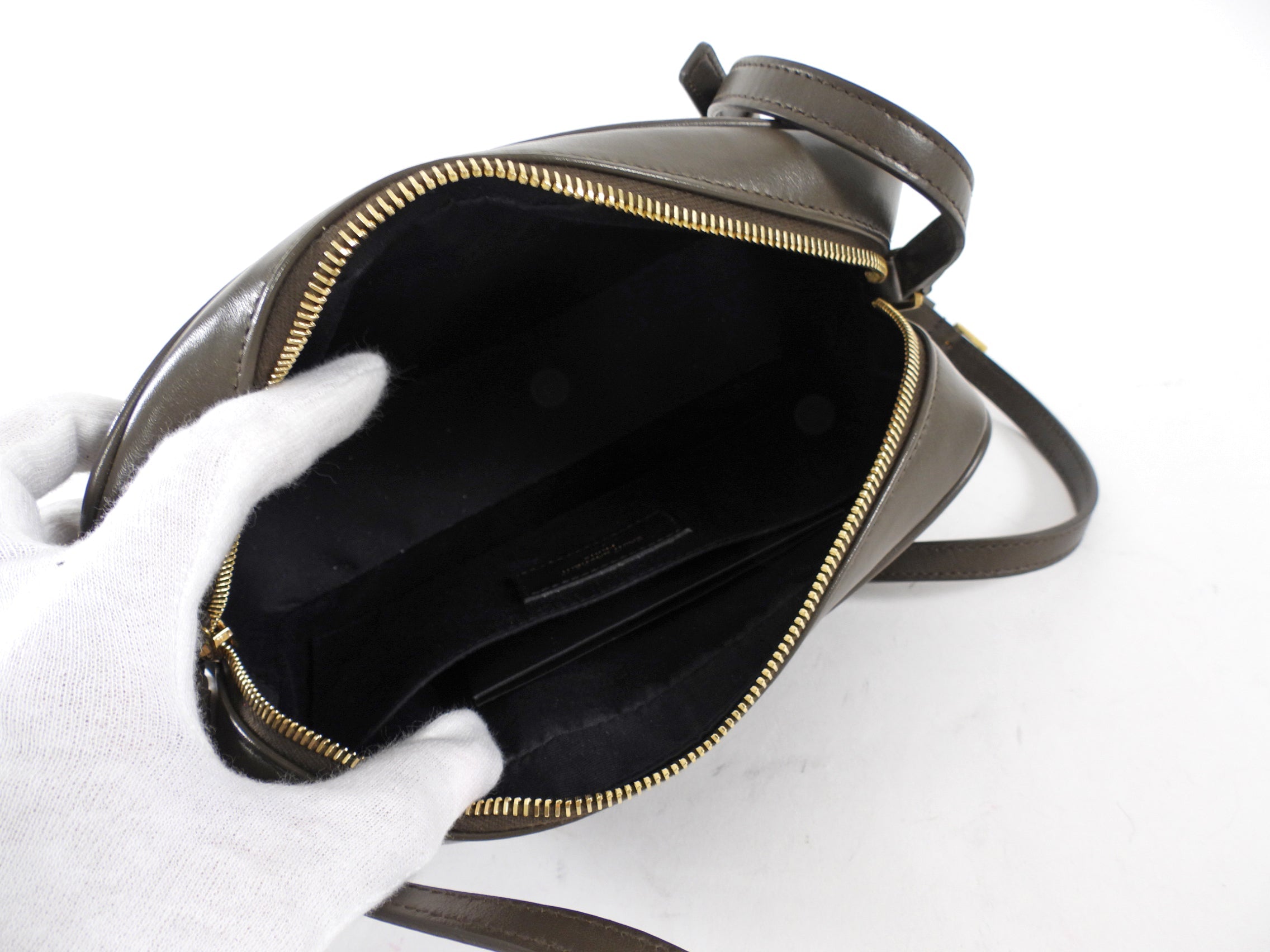 Saint Laurent Dark Olive Green Medium Lou Monogram Quilted Camera Bag