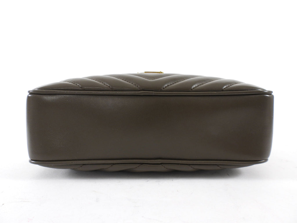 Saint Laurent Dark Olive Green Medium Lou Monogram Quilted Camera Bag