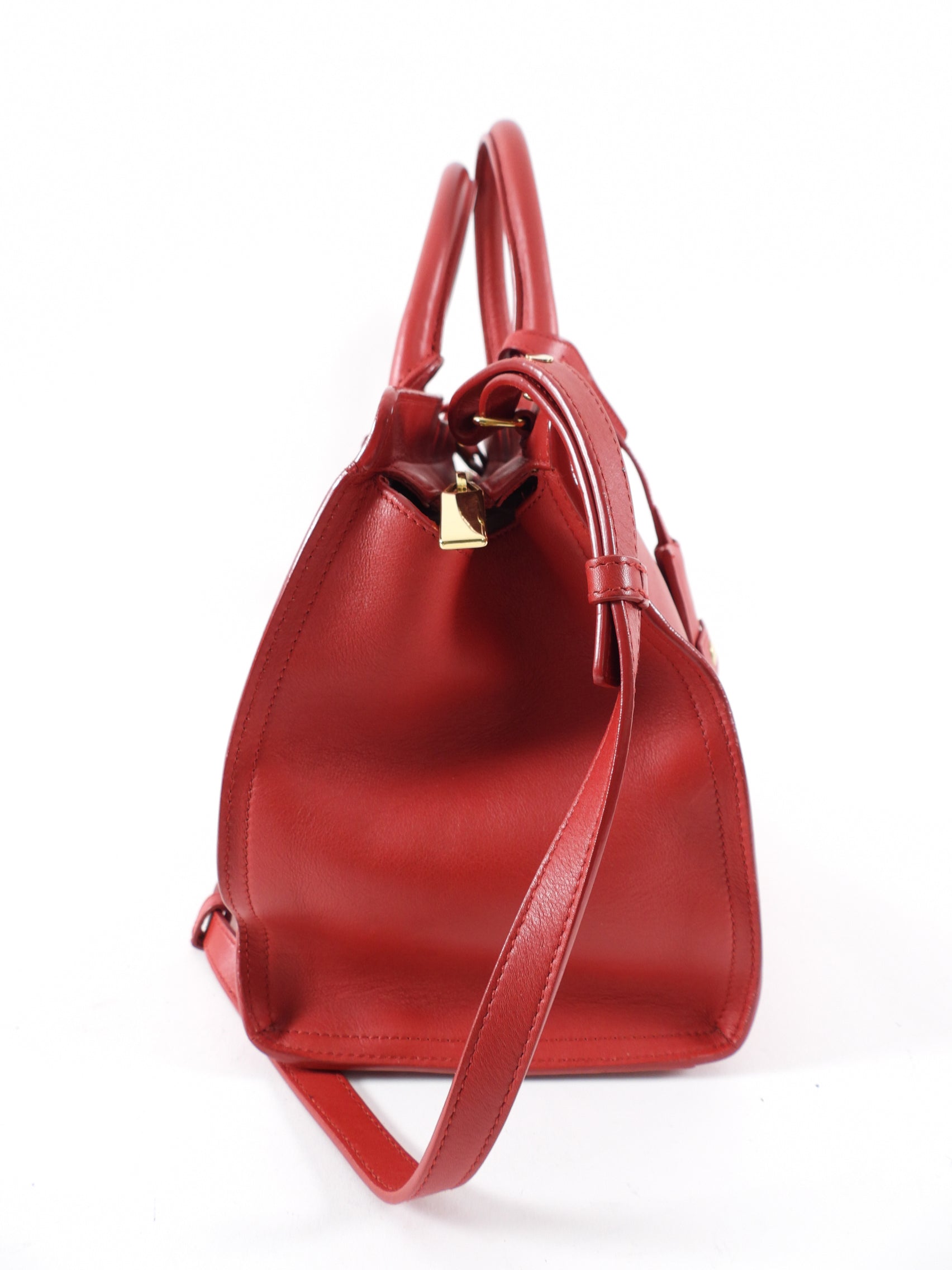 Saint Laurent Red Leather Cabas Chyc Bag