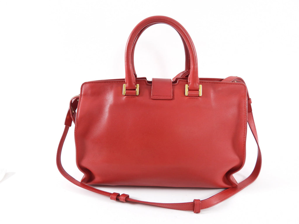 Saint Laurent Red Leather Cabas Chyc Bag