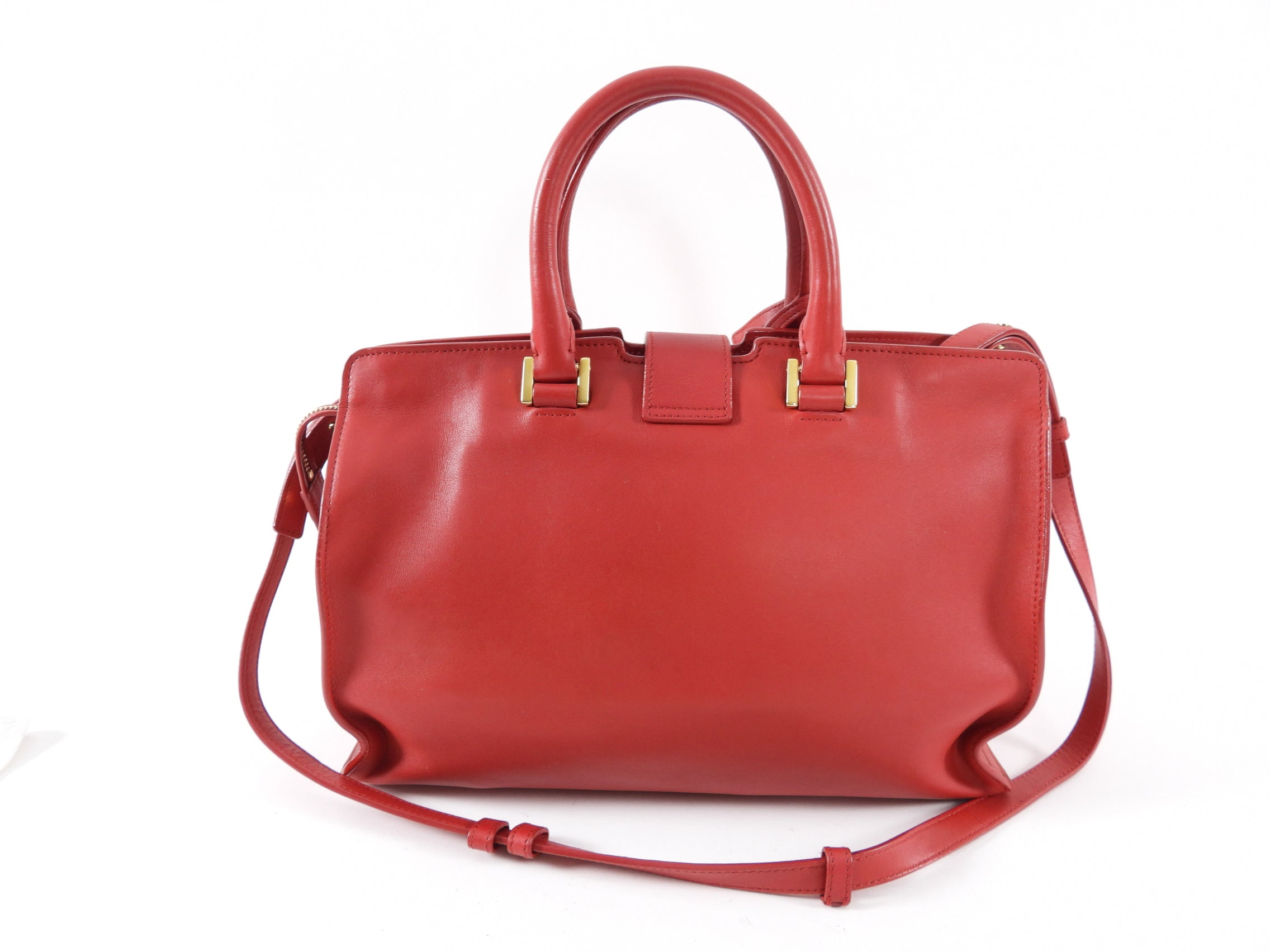 Saint Laurent Red Leather Cabas Chyc Bag