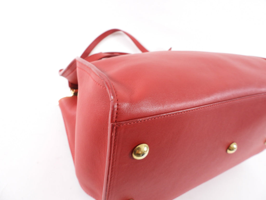 Saint Laurent Red Leather Cabas Chyc Bag
