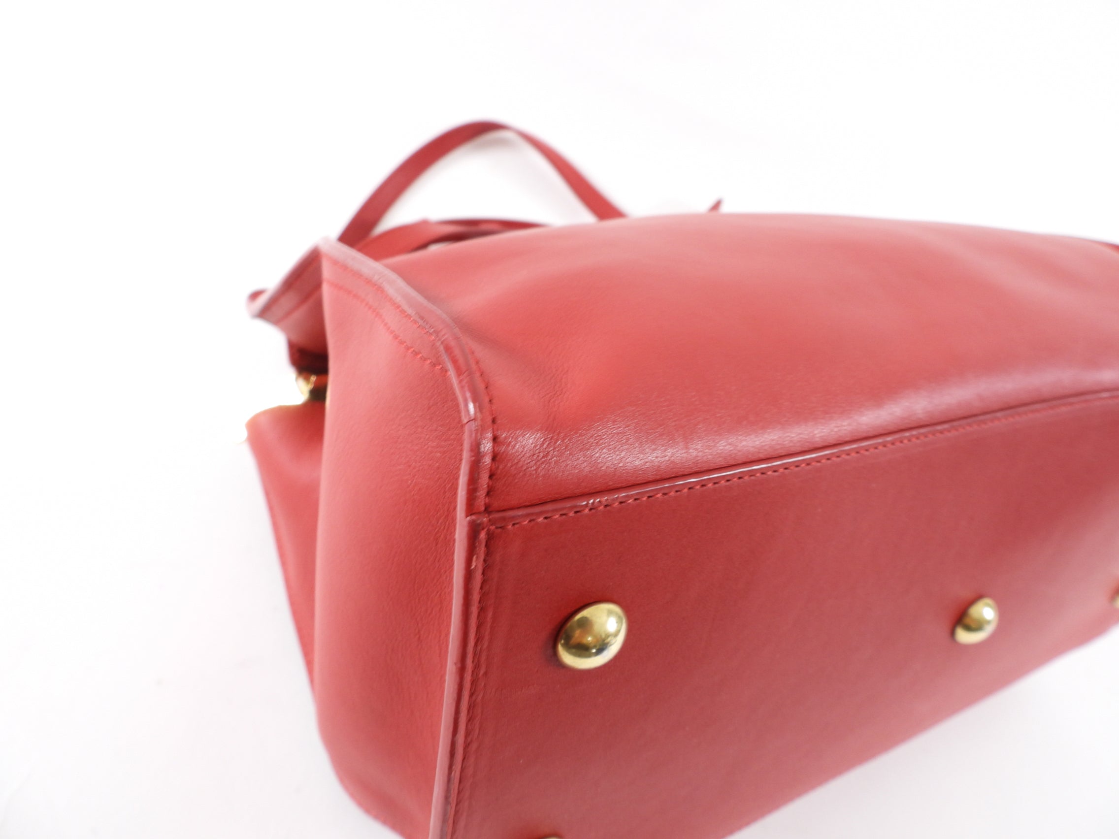 Saint Laurent Red Leather Cabas Chyc Bag