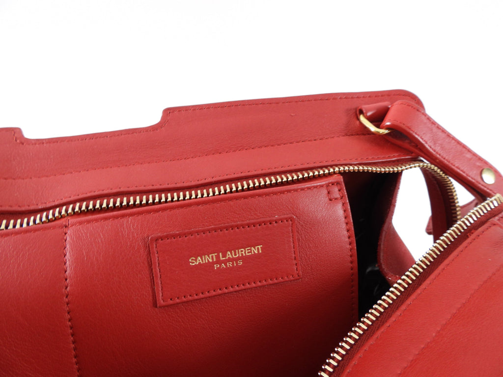 Saint Laurent Red Leather Cabas Chyc Bag