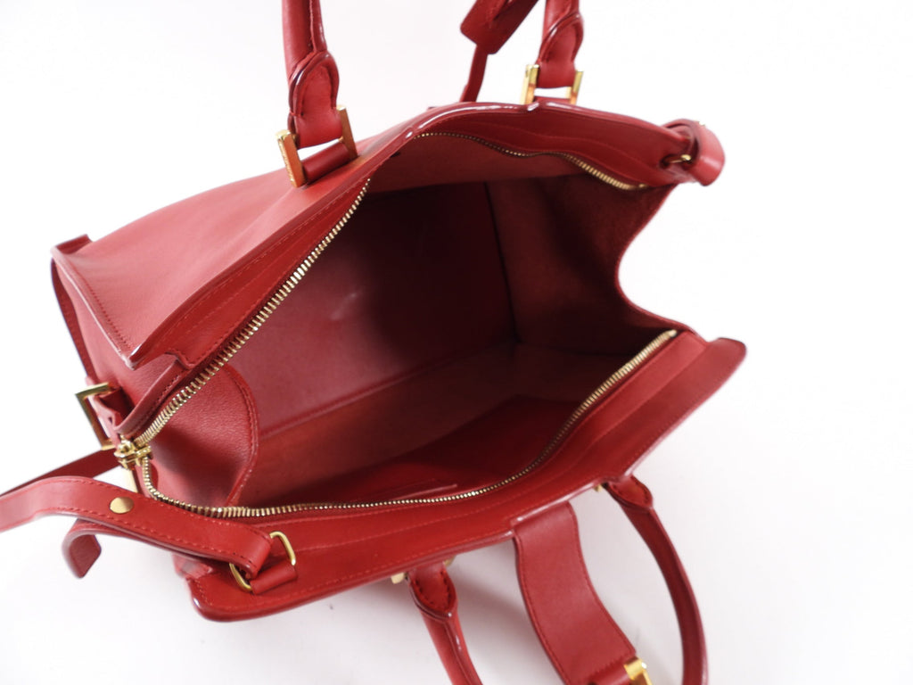 Saint Laurent Red Leather Cabas Chyc Bag
