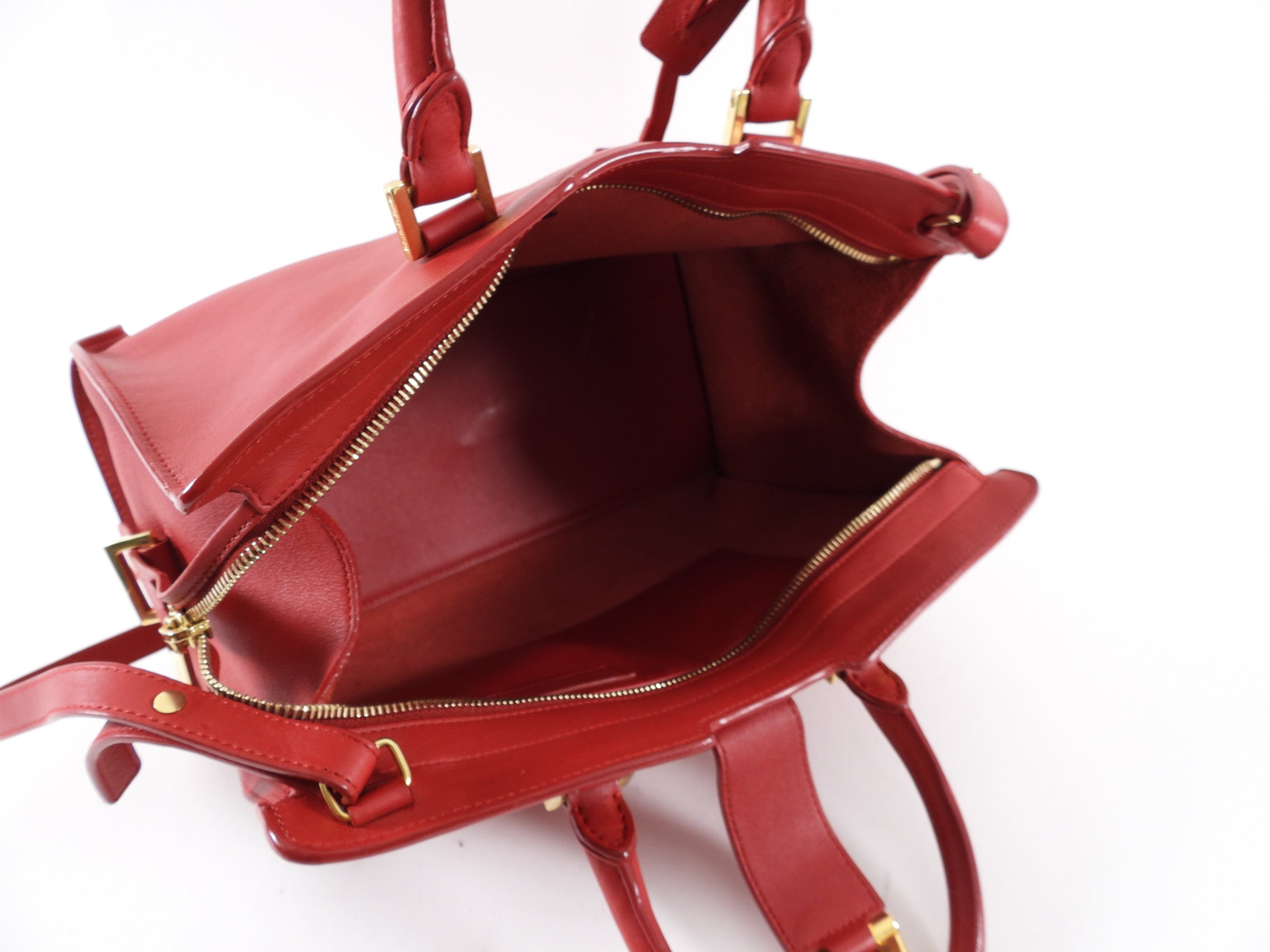 Saint Laurent Red Leather Cabas Chyc Bag