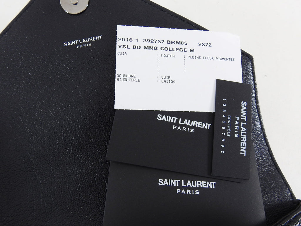 Saint Laurent College Medium Logo Chain Bag All Black