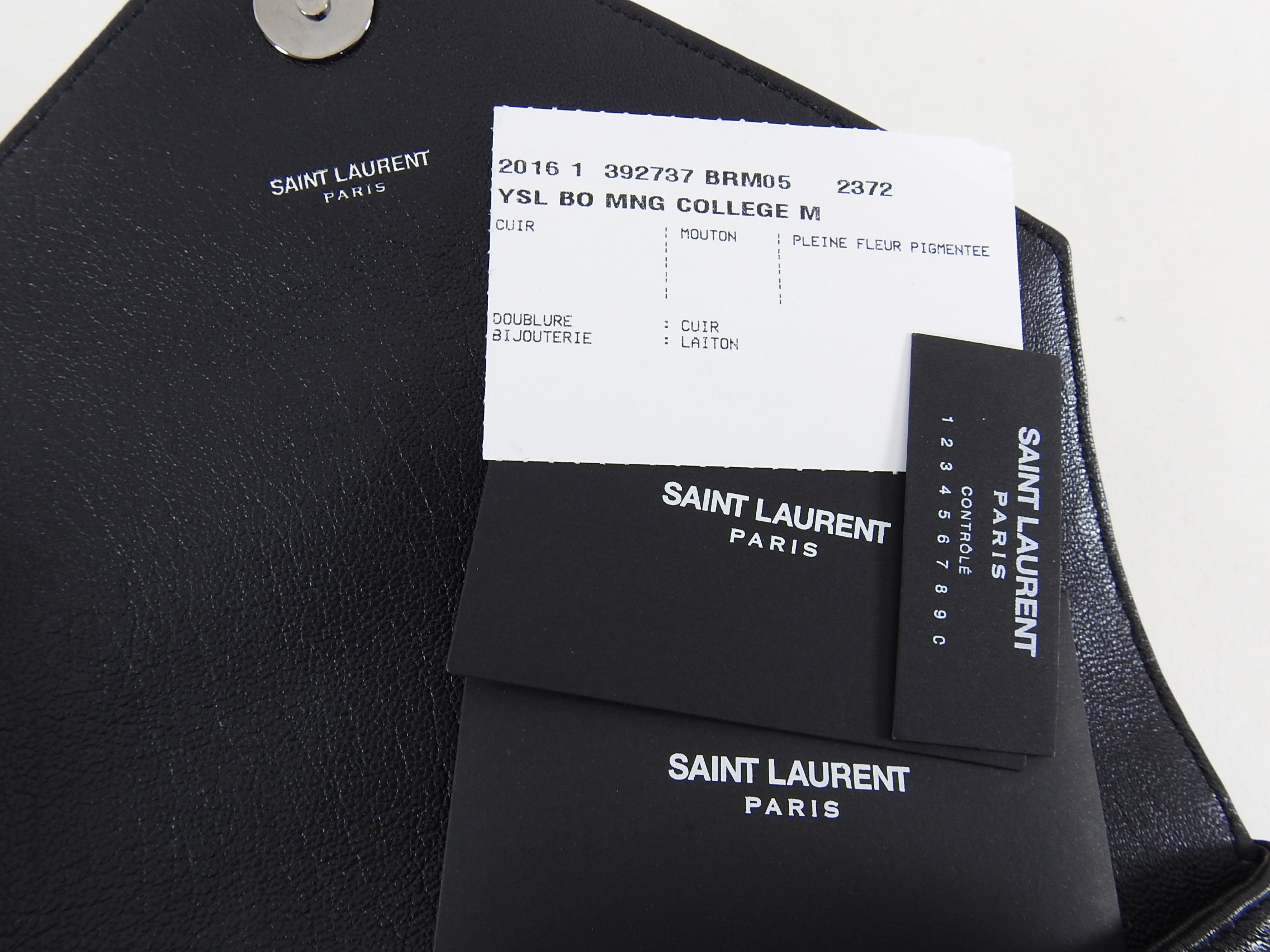 Saint Laurent College Medium Logo Chain Bag All Black