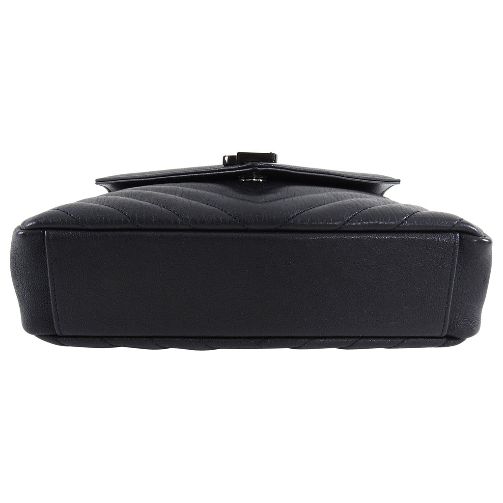 Saint Laurent College Medium Logo Chain Bag All Black