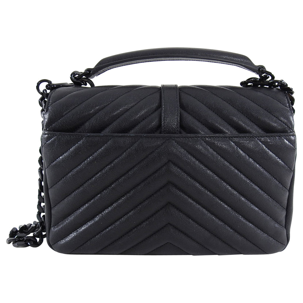 Saint Laurent College Medium Logo Chain Bag All Black