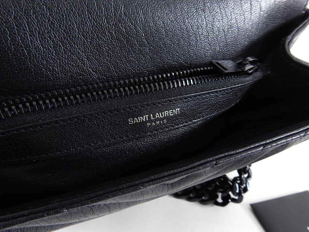 Saint Laurent College Medium Logo Chain Bag All Black