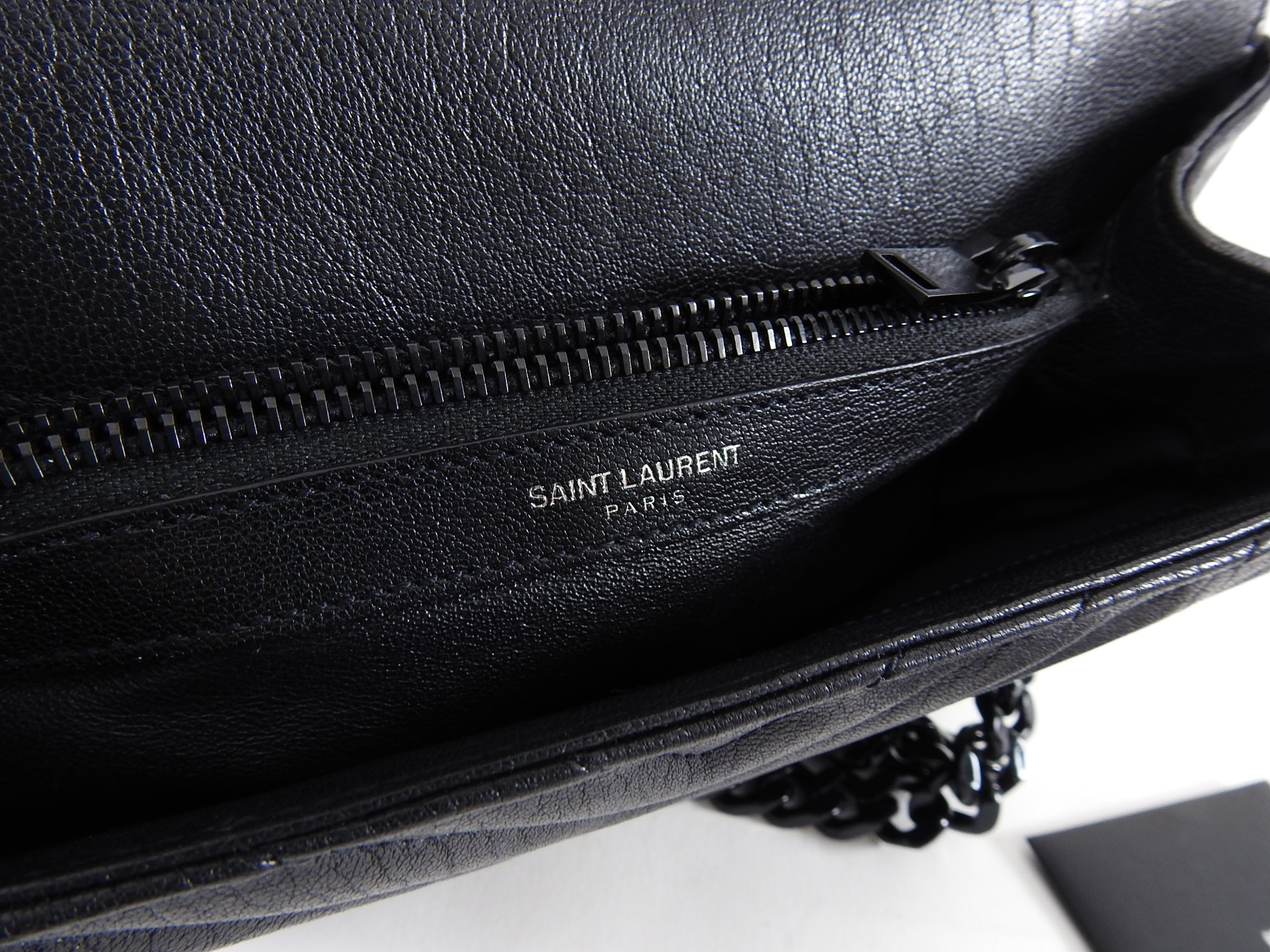 Saint Laurent College Medium Logo Chain Bag All Black
