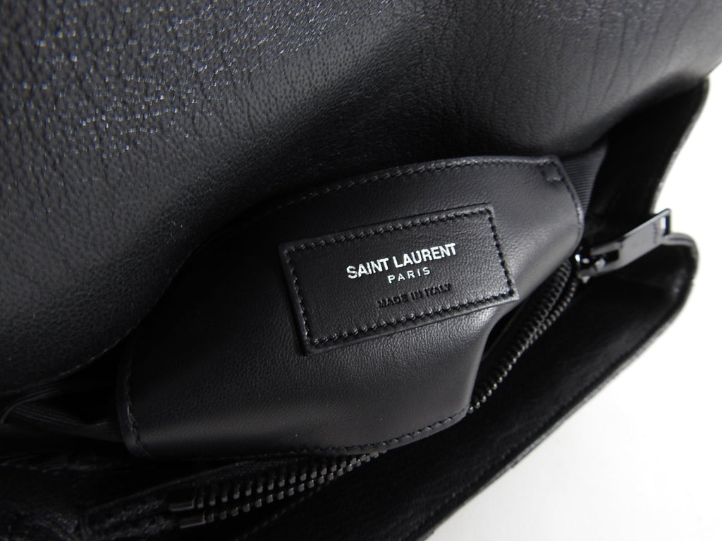 Saint Laurent College Medium Logo Chain Bag All Black