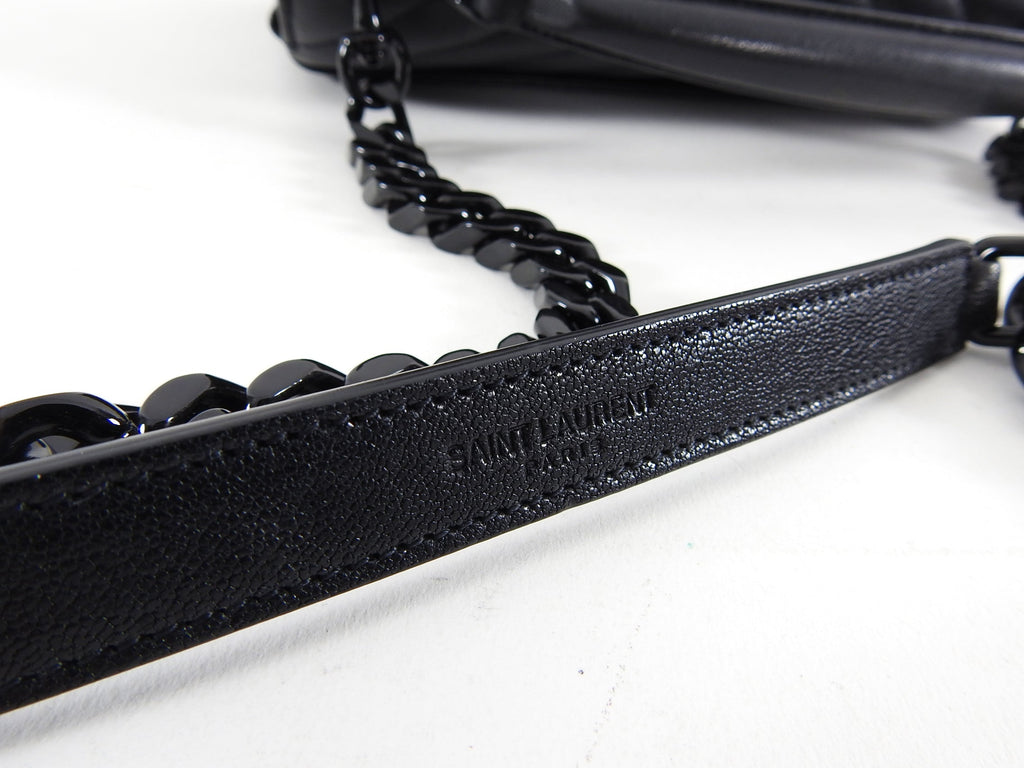 Saint Laurent College Medium Logo Chain Bag All Black