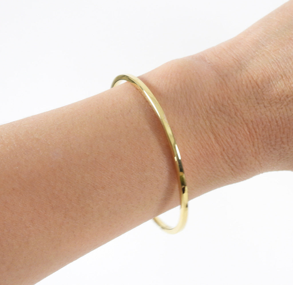 Saint Laurent Sterling Vermeil Thin Cuff Bracelet - M