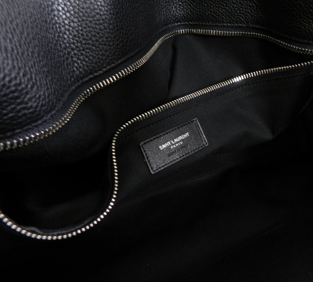 Saint Laurent Black Leather Sac de Jour 48H Large Duffle Bag