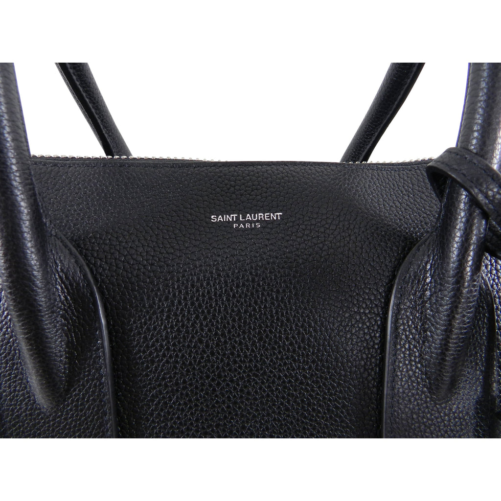 Saint Laurent Black Leather Sac de Jour 48H Large Duffle Bag