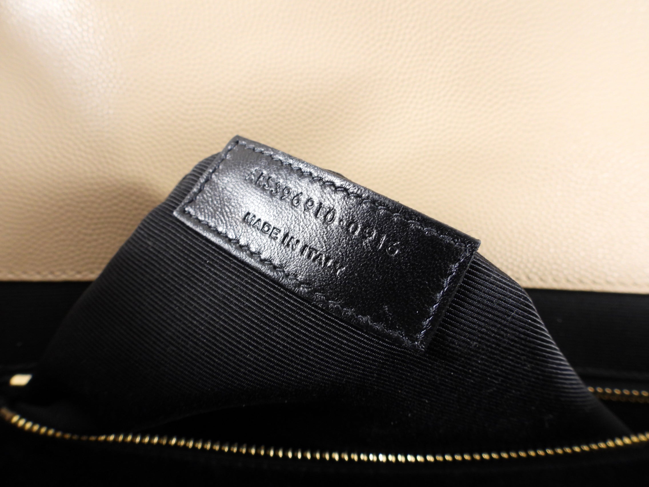 Saint Laurent Large Beige Chevron Envelope Flap Bag