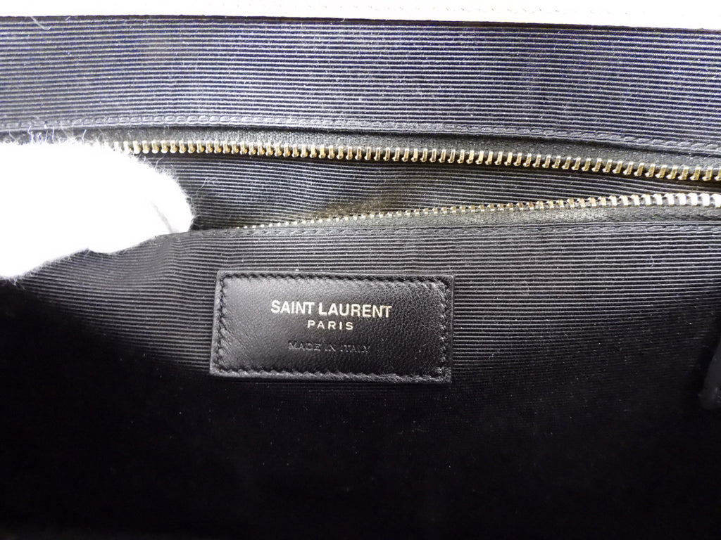 Saint Laurent Large Beige Chevron Envelope Flap Bag