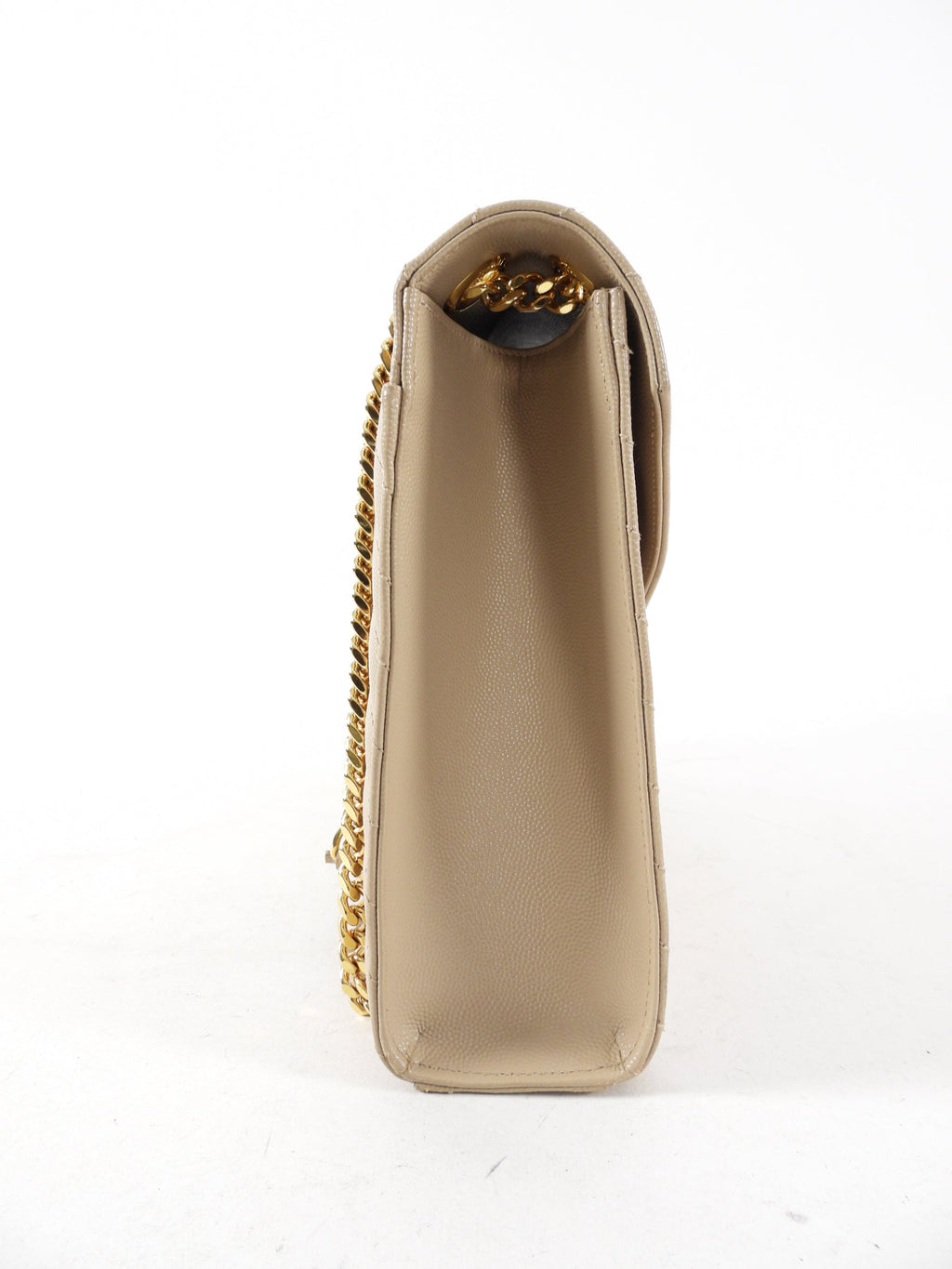 Saint Laurent Large Beige Chevron Envelope Flap Bag