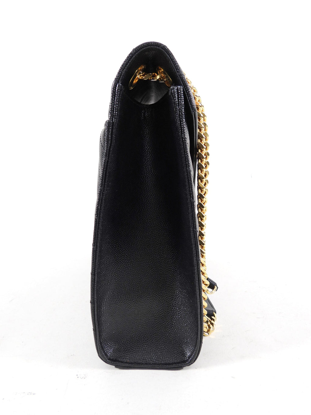 Saint Laurent Large Black Chevron Envelope Flap Bag