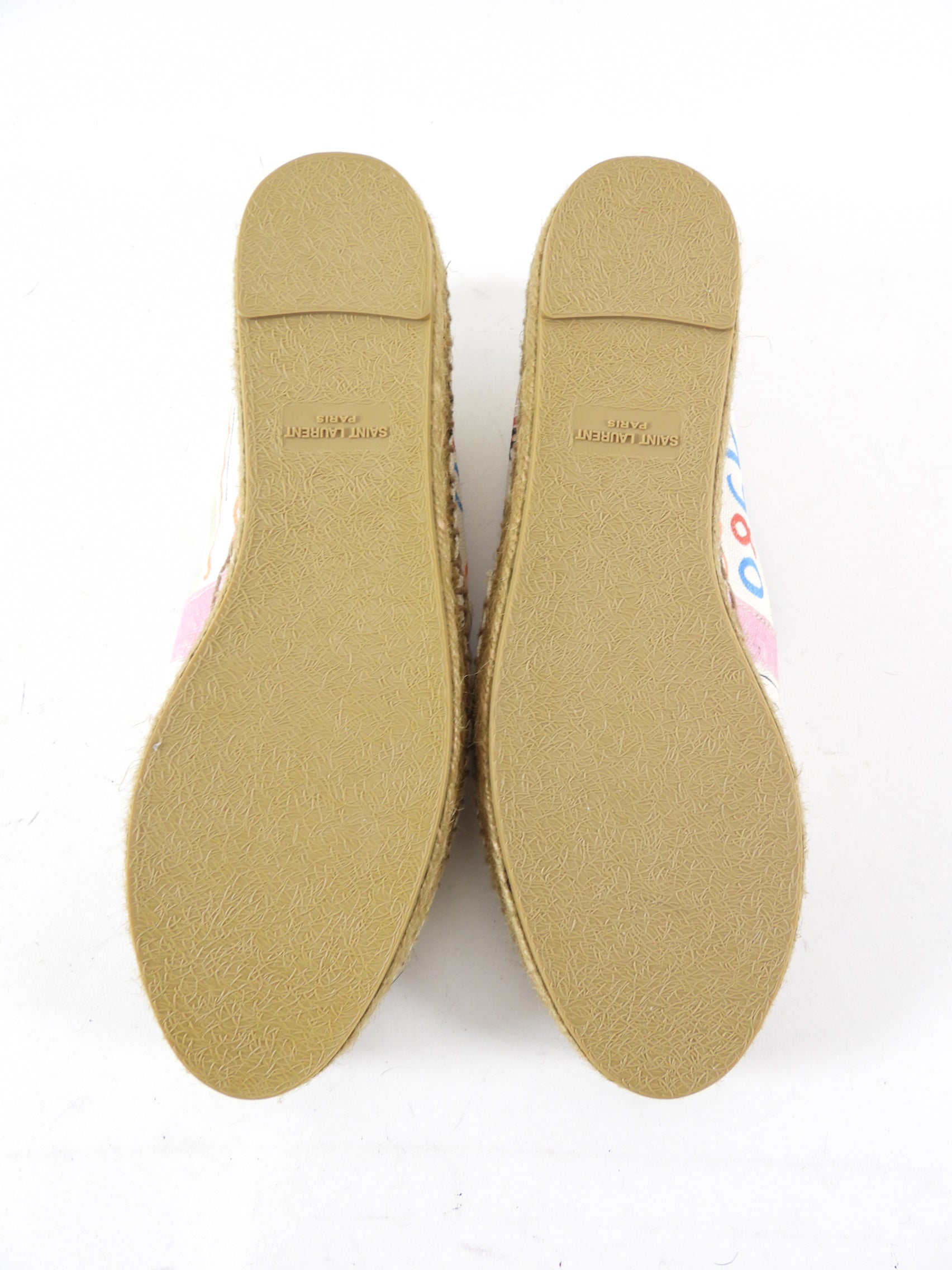 Saint Laurent 1980 Multicolour Canvas Espadrille Flats - EU 37