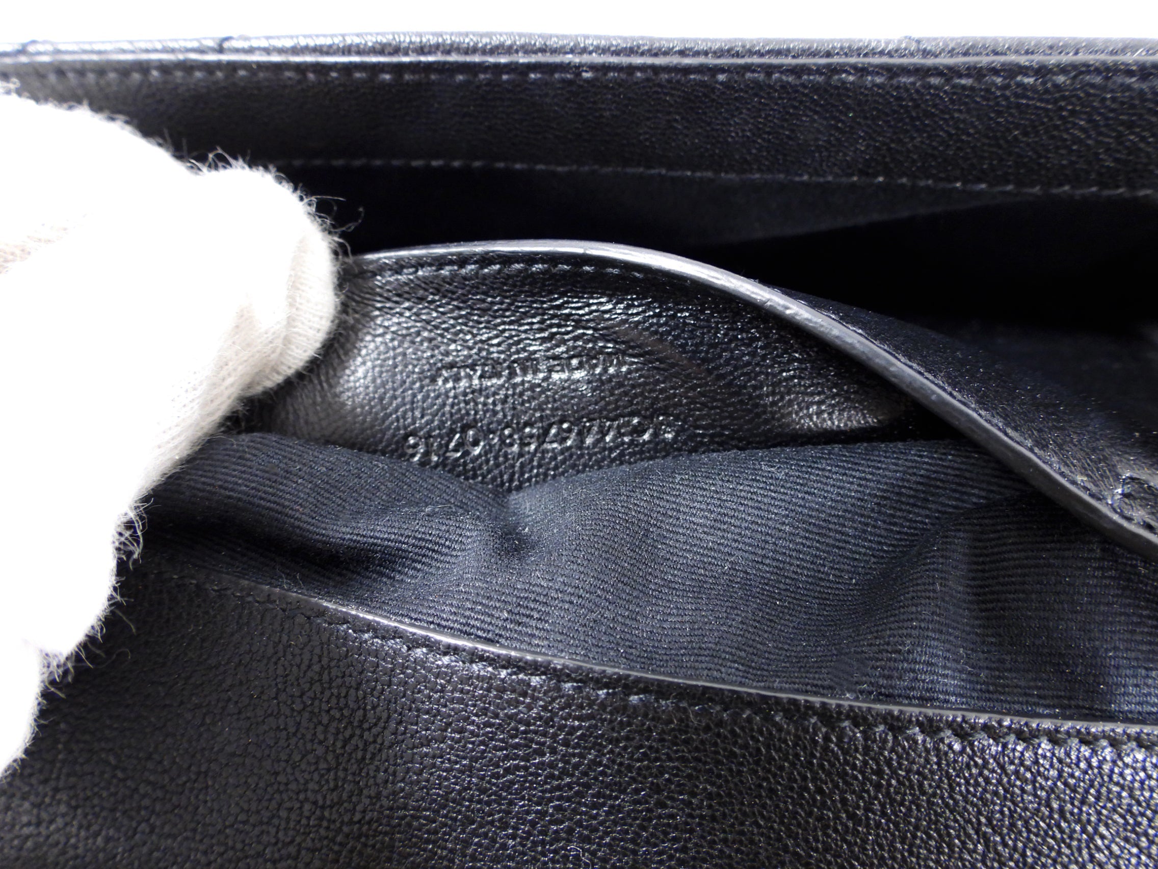 Saint Laurent Black Chevron Quilt Fringe Chain Shoulder Bag