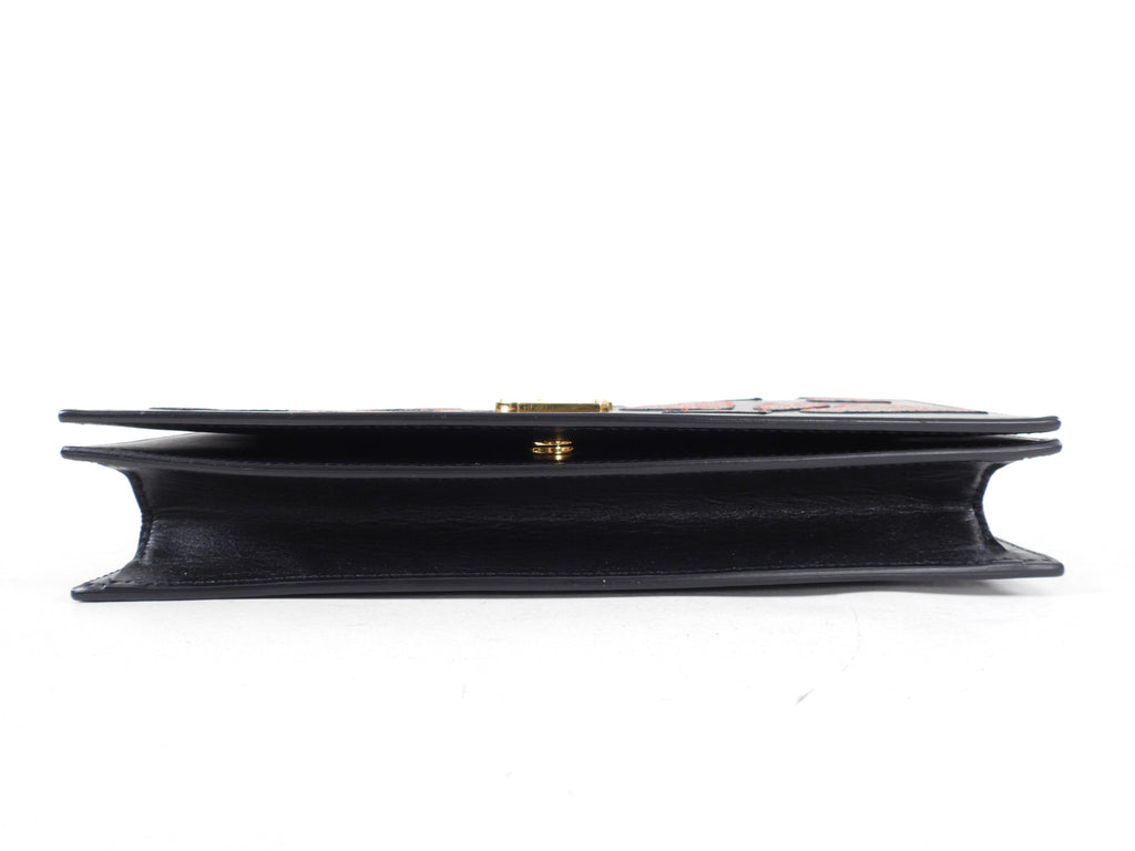 Saint Laurent Red Heart Patch Kate Clutch Bag