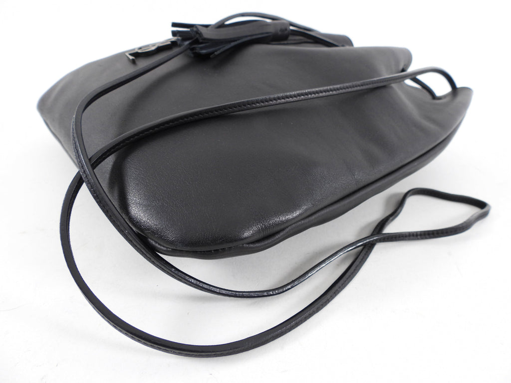 Saint Laurent Black Jen Flat Drawstring Bag