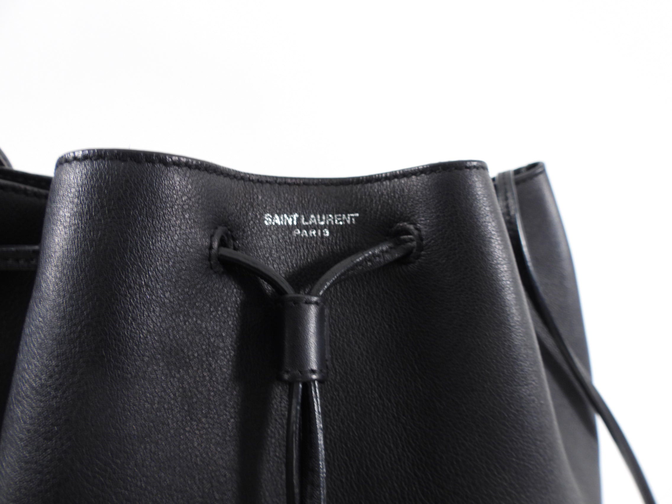 Saint Laurent Black Jen Flat Drawstring Bag