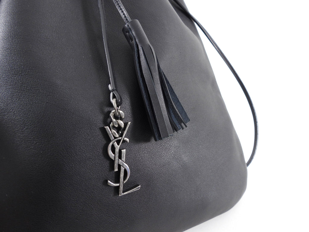 Saint Laurent Black Jen Flat Drawstring Bag
