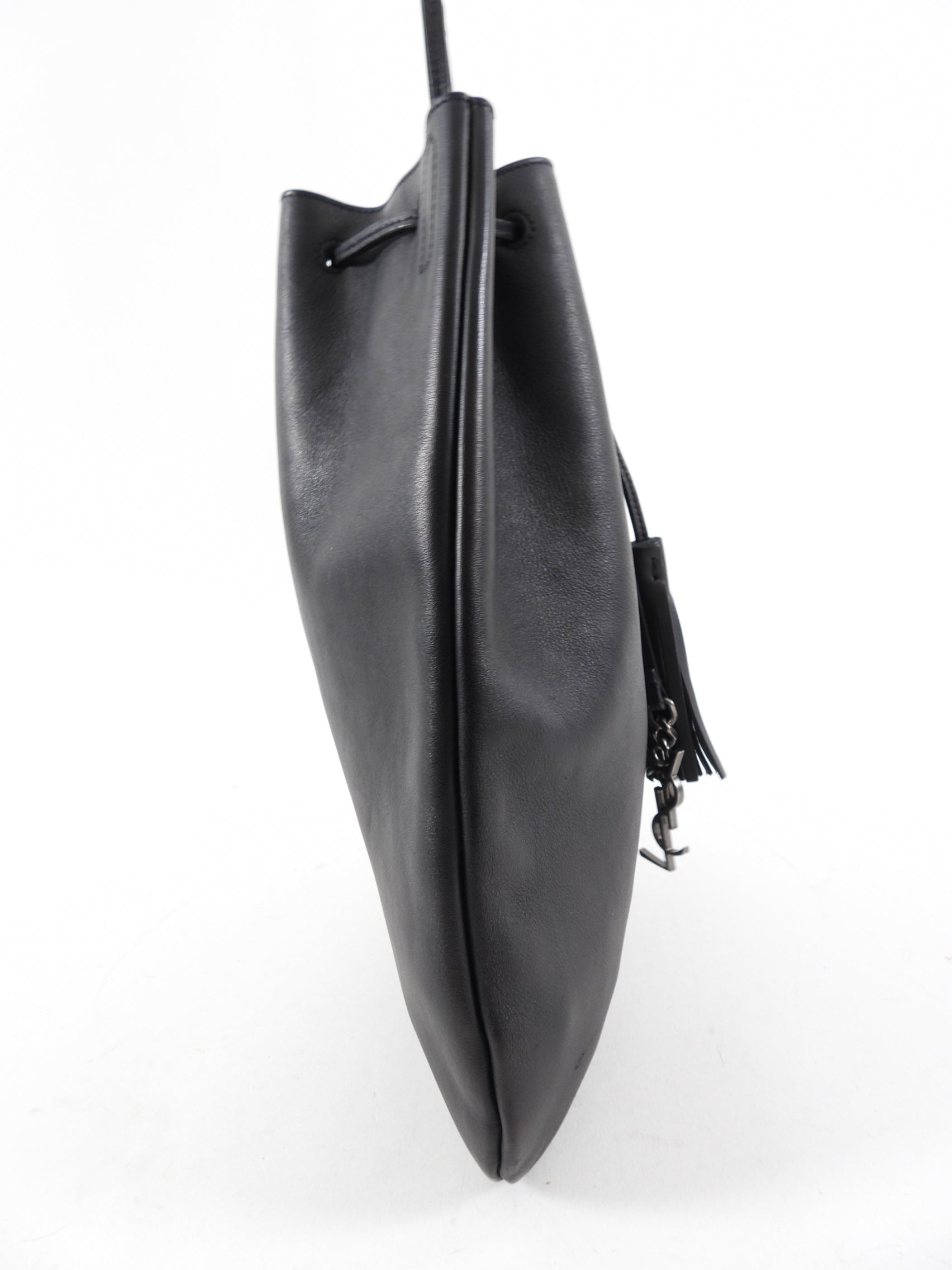 Saint Laurent Black Jen Flat Drawstring Bag