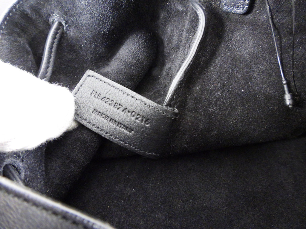 Saint Laurent Black Jen Flat Drawstring Bag