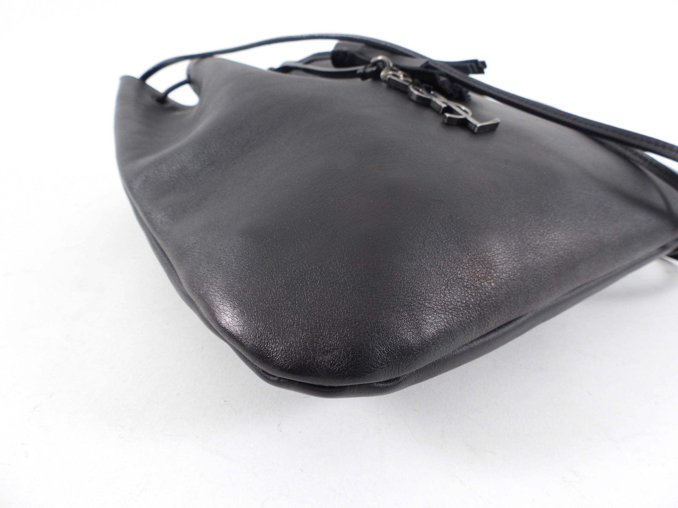 Saint Laurent Black Jen Flat Drawstring Bag