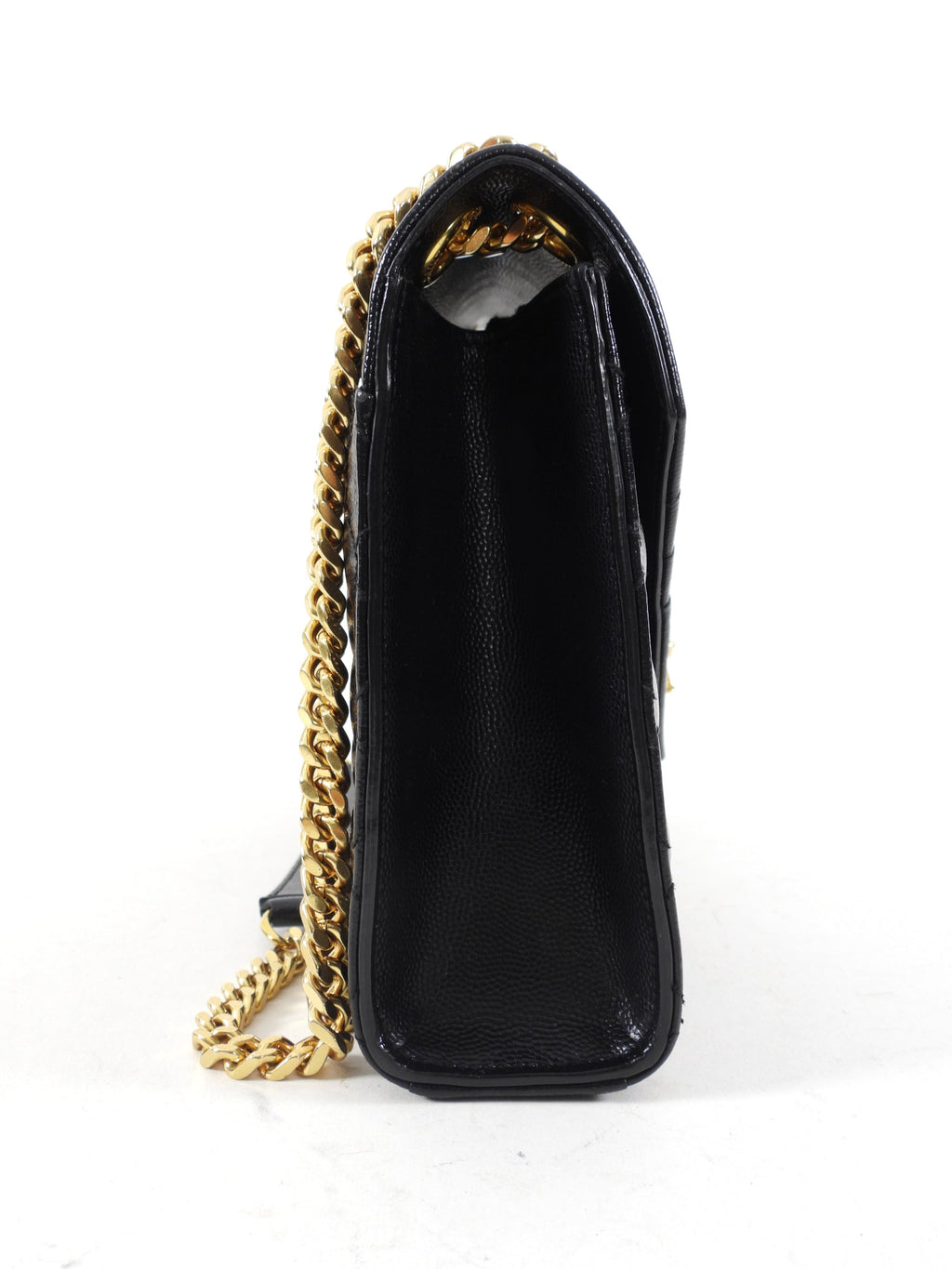 Saint Laurent Black Triquilt Small Envelope Crossbody Bag