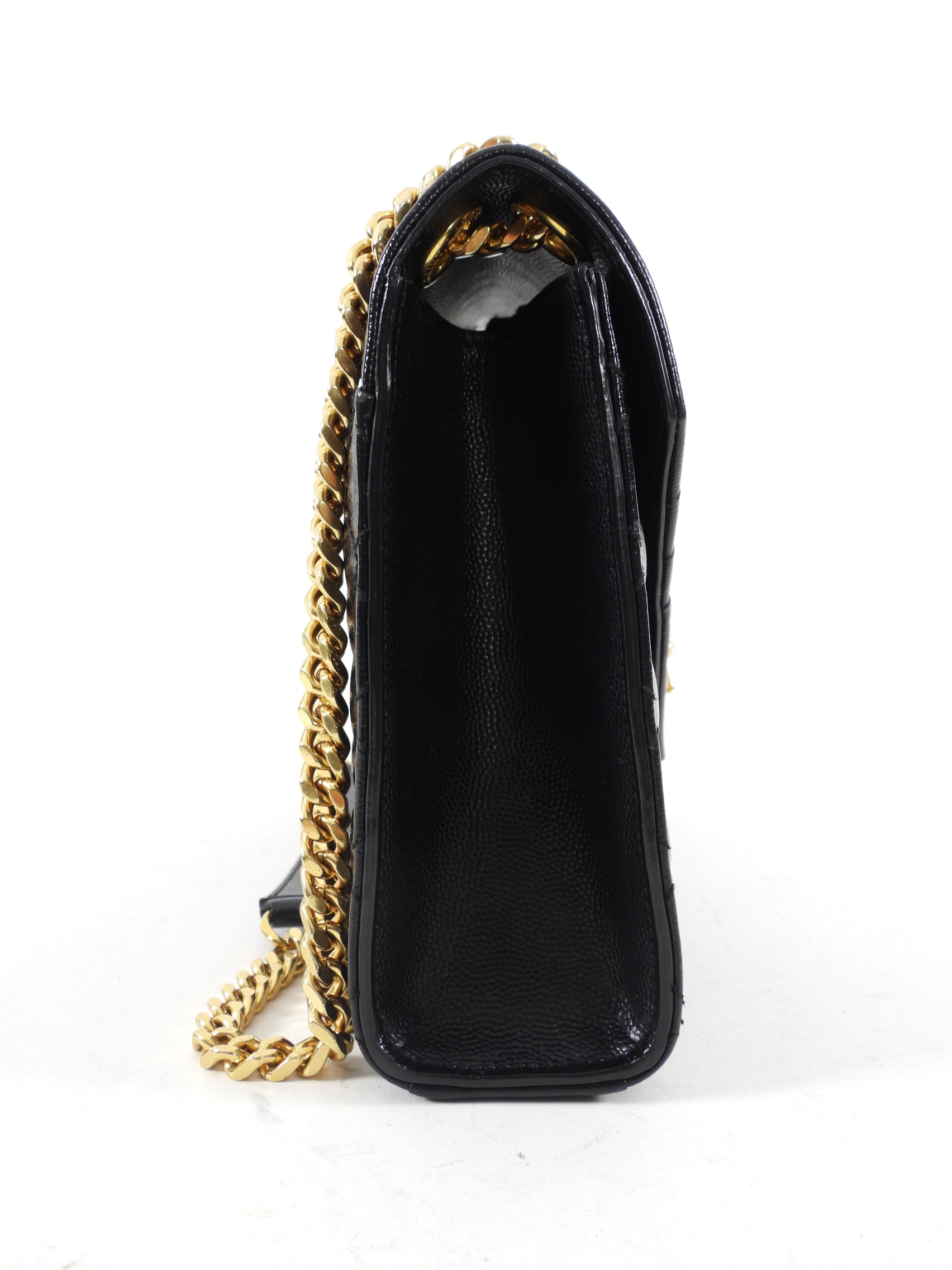 Saint Laurent Black Triquilt Small Envelope Crossbody Bag