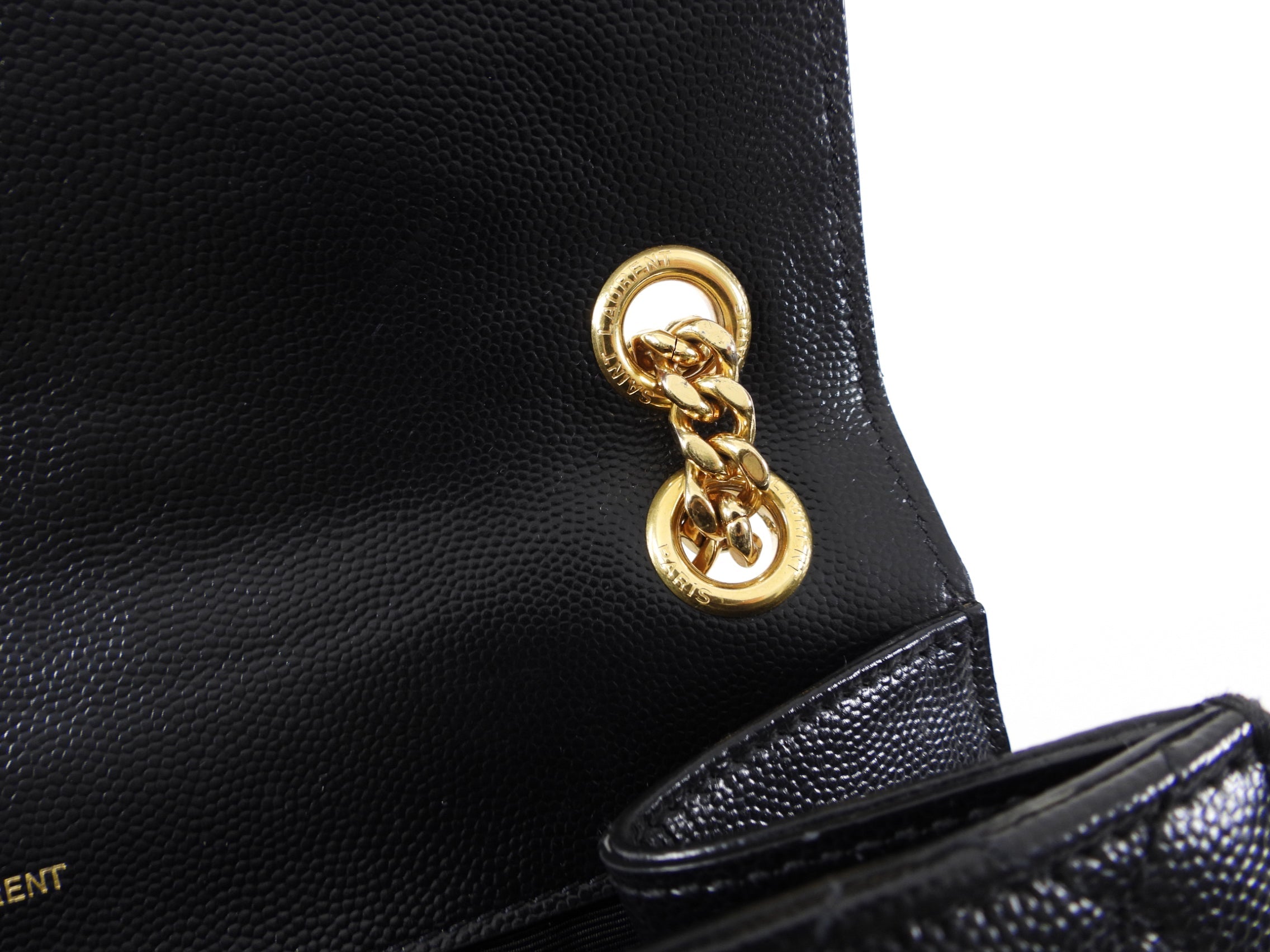 Saint Laurent Black Triquilt Small Envelope Crossbody Bag