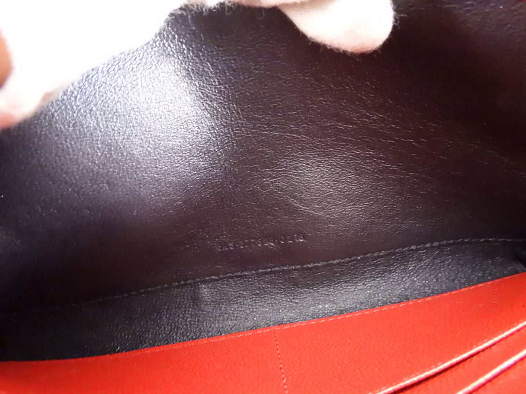 Saint Laurent Red Chevron Small Kate Wallet on Chain Bag