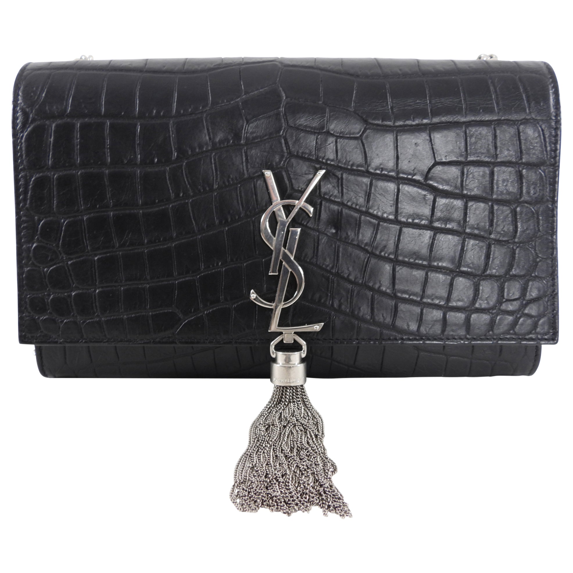 Saint Laurent Medium Embossed Kate Tassel Bag