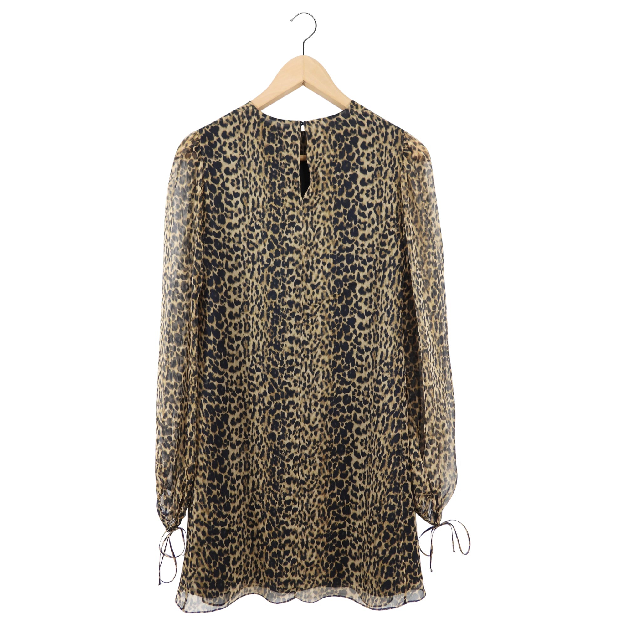 Saint Laurent Silk Chiffon Leopard Silk Shift Dress - FR36 / 2/4