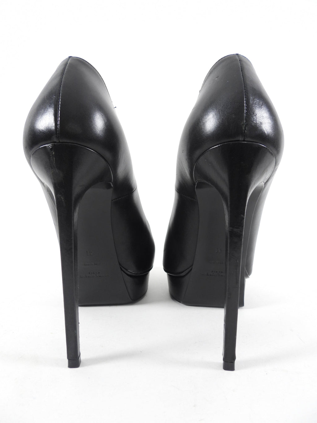 Saint Laurent Black Leather and Zebra Print 140mm Pumps