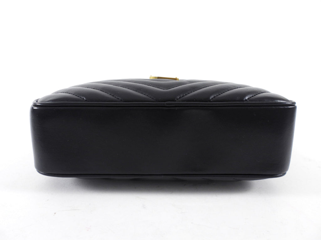 Saint Laurent Black Medium Lou Monogram Quilted Camera Bag