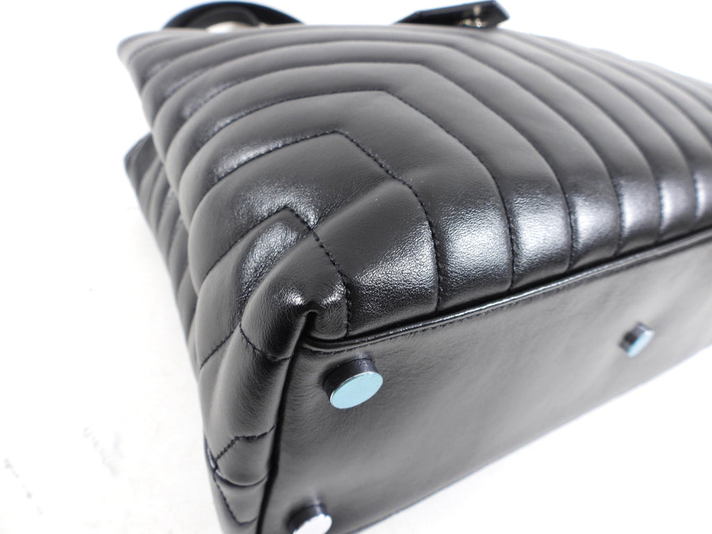 Saint Laurent Black Quilted Lou Lou Shoulder Tote Bag