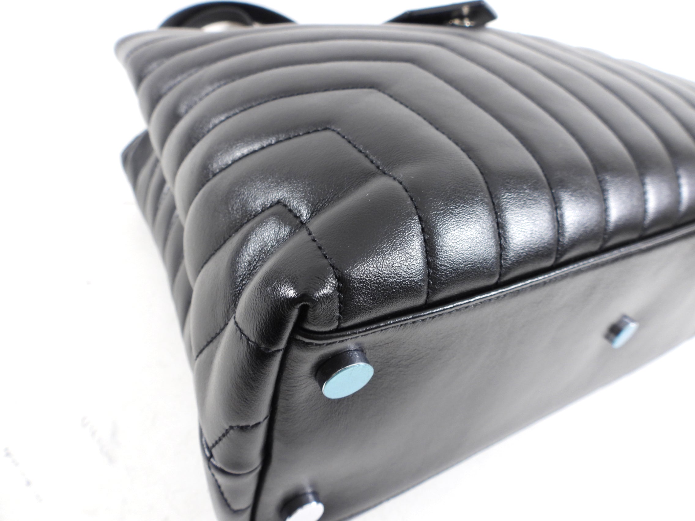 Saint Laurent Black Quilted Lou Lou Shoulder Tote Bag