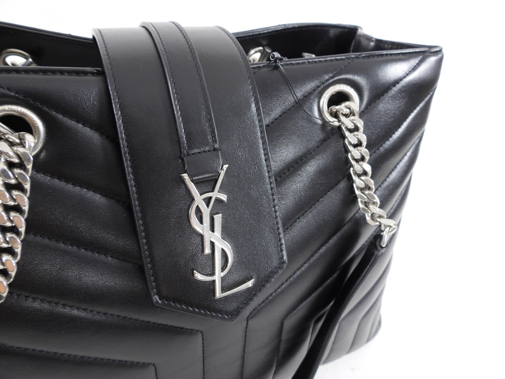 Saint Laurent Black Quilted Lou Lou Shoulder Tote Bag